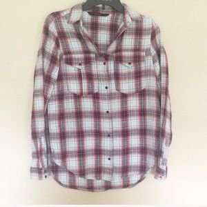 Zara basic plaid snap down. XS